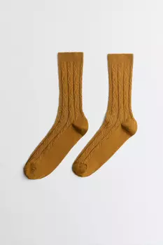 Носки высокие хлопковые с узором