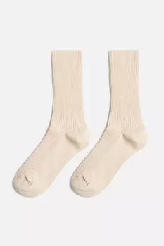 Носки высокие хлопковые в рубчик