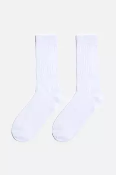 Носки высокие однотонные в рубчик