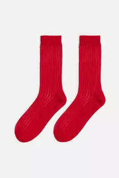 Носки высокие однотонные в рубчик