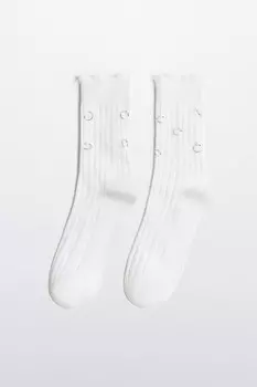 Носки высокие рваные с пирсингом