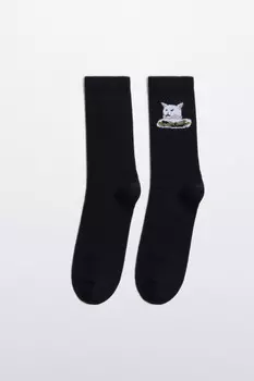 Носки высокие с мемными котами