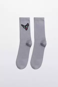 Носки высокие с мемными котами