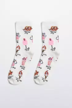 Носки высокие с принтом