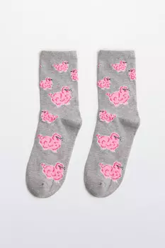 Носки высокие с принтом