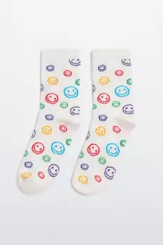 Носки высокие с принтом