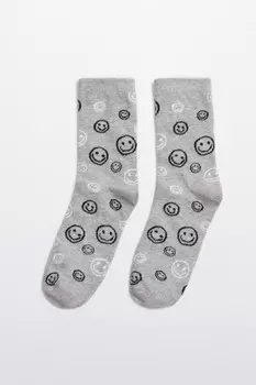 Носки высокие с принтом