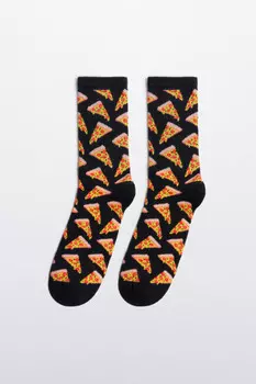 Носки высокие с принтом еды