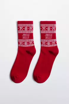 Носки высокие с рождественским принтом