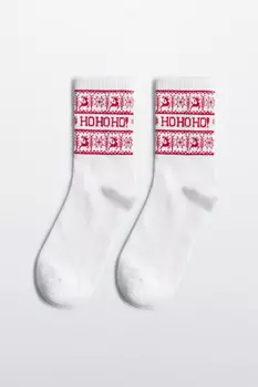 Носки высокие с рождественским принтом