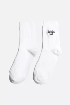 Носки высокие с вышитой надписью