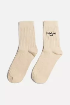 Носки высокие с вышитой надписью