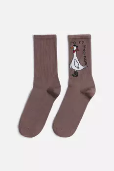 Носки высокие с забавным принтом