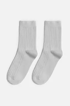 Носки высокие вискозные в рубчик