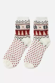 Носки высокие с рождественским узором