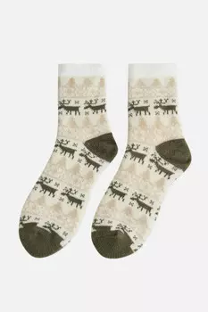 Носки высокие с рождественским узором