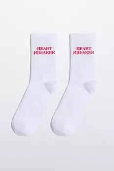 Носки высокие хлопковые с принтом