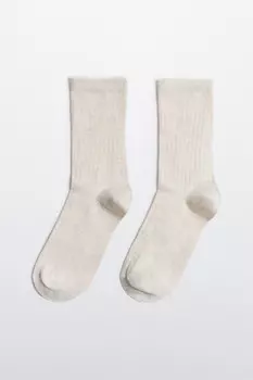 Носки высокие с блестящим люрексом