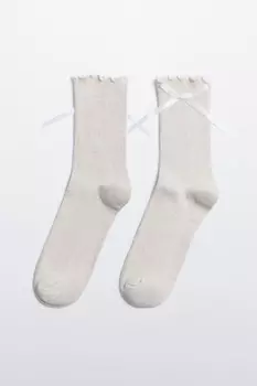 Носки с оборками и атласными бантиками