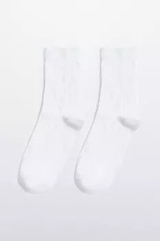 Носки высокие рваные в рубчик