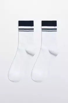 Носки высокие с контрастными полосками