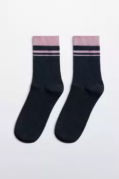 Носки высокие с контрастными полосками