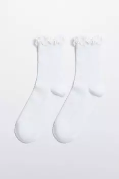 Носки высокие с кружевом