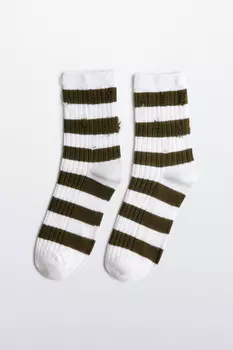 Носки высокие рваные в полоску