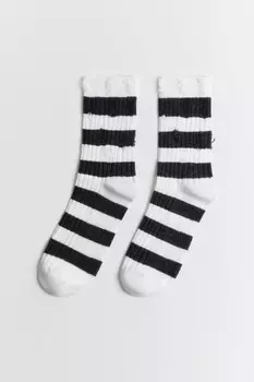 Носки высокие рваные в полоску
