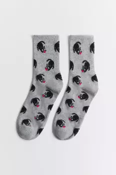 Носки высокие с котиками