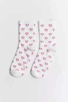 Носки высокие в сердечко
