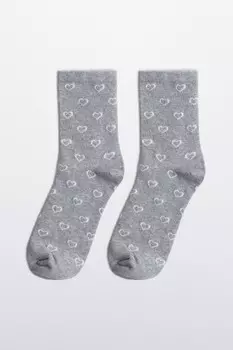 Носки высокие в сердечко