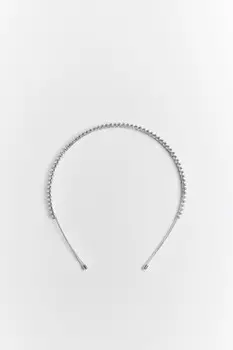 Ободок для волос тонкий со стразами