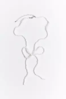 Ожерелье из жемчужных бусин с бантом