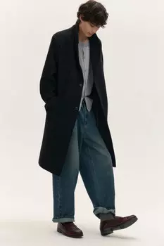 Пальто драповое с шерстью