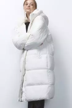 Пальто стеганое с утепленным капюшоном