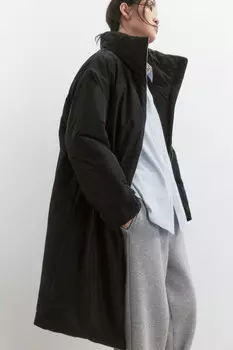 Пальто утепленное с воротником-стойкой