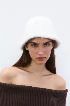 Панама пушистая с шерстью