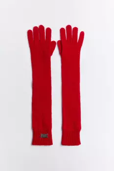 Перчатки длинные вязаные с шерстью