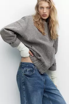 Перчатки-митенки без пальцев вязаные с шерстью