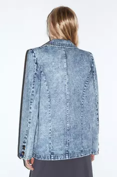 Пиджак джинсовый прямой с вареным эффектом