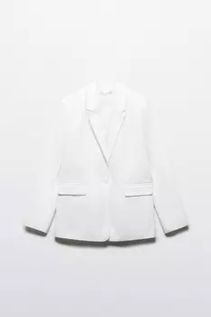 Пиджак однобортный из ткани со льном