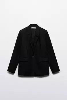 Пиджак однобортный из ткани со льном