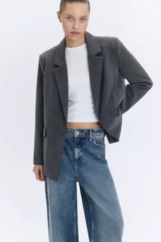 Пиджак однобортный с асимметричными карманами
