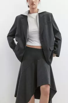 Пиджак oversize с имитацией худи с капюшоном