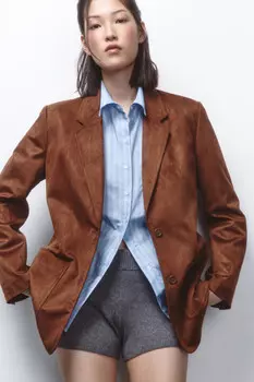 Пиджак oversize с замшевой фактурой