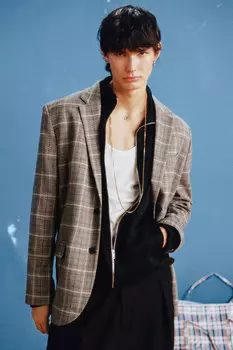 Пиджак с принтом в клетку