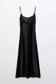 Платье атласное на тонких бретелях