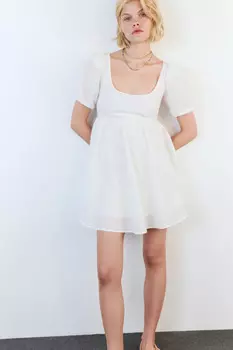 Платье baby-doll мини с коротким рукавом