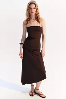 Платье-бандо миди асимметричное